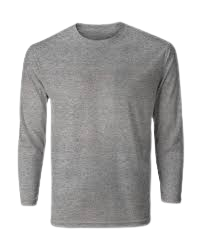 Camisa Adulto Cinza Mescla Manga Longa P