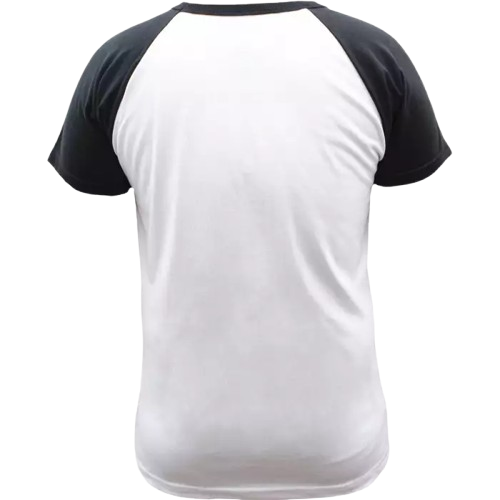 Camiseta Raglan Branca Mescla Com Manga Preta - P ao GG